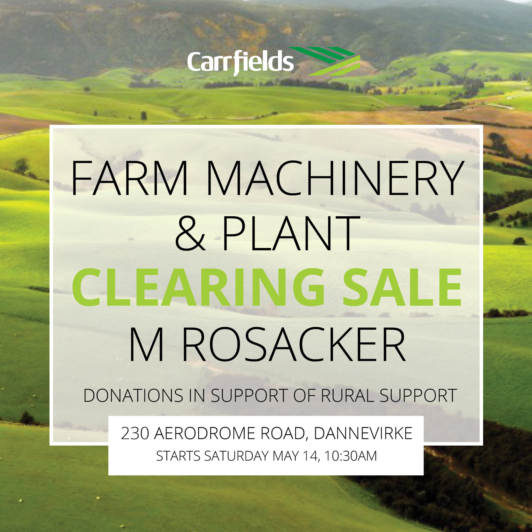 Carrfields - On-farm clearing sale - A/c M Rosacker. Come... | Facebook