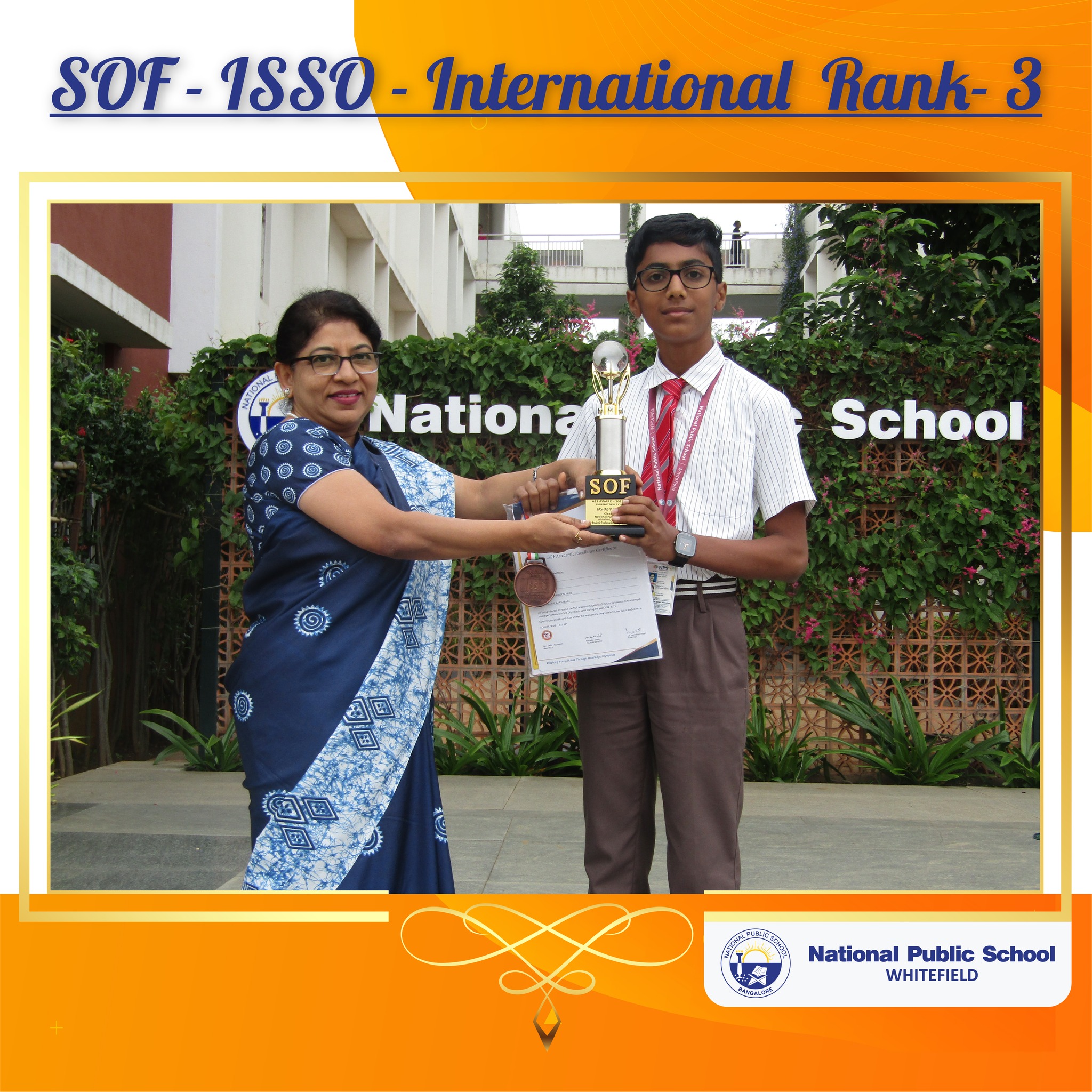 National - SOF - WINNER Yashas Shetty of Class 9 secured 3rd Rank at ...
