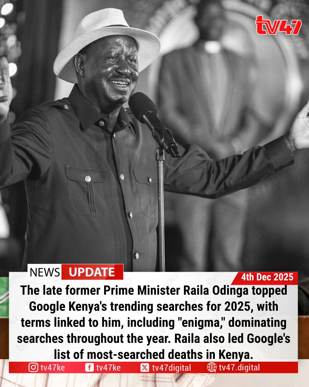 TV47 Digital - The late Raila Odinga topped Google Kenya's... | Facebook