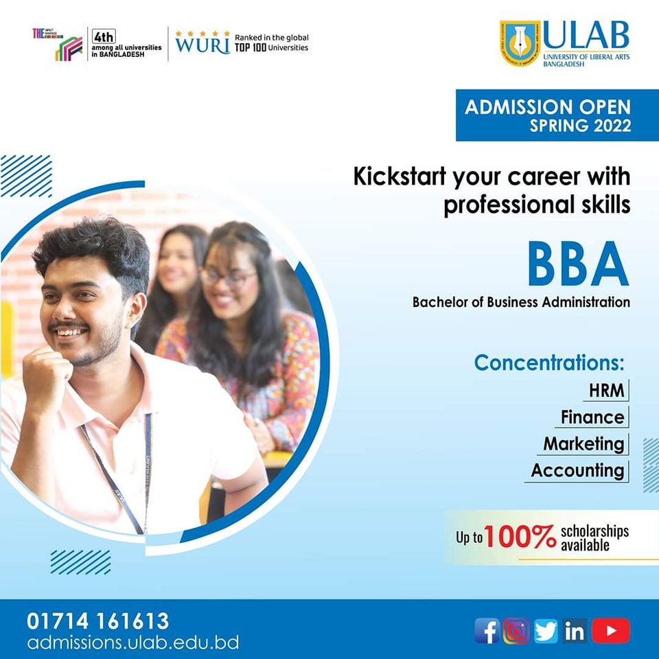 Admission for SPRING 2022 is open For... - ULAB BBA Program