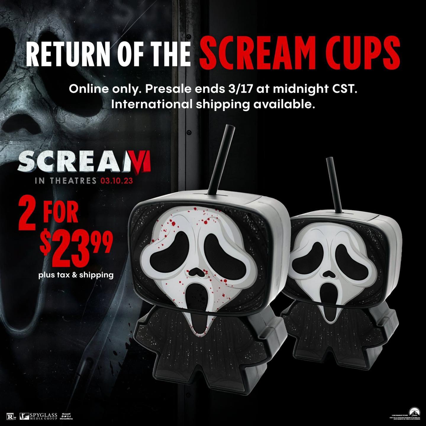 Cinemark is releasing an exclusive Scream 7 Ghostface souvenir cup