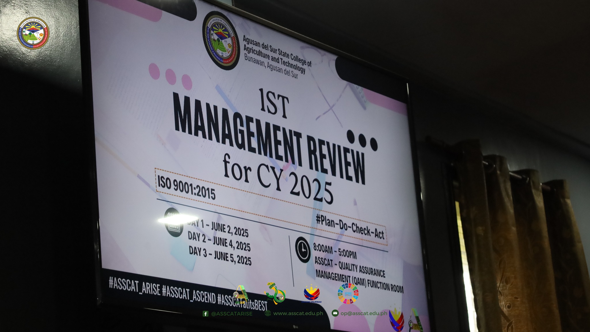 ASSCAT Holds First Management Review of 2025 The Agusan del Sur State ...