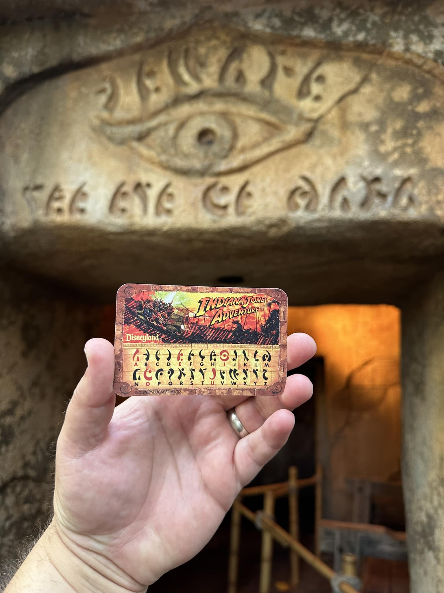 Indiana Jones adventure decoder card at Disneyland | Anaheim, CA