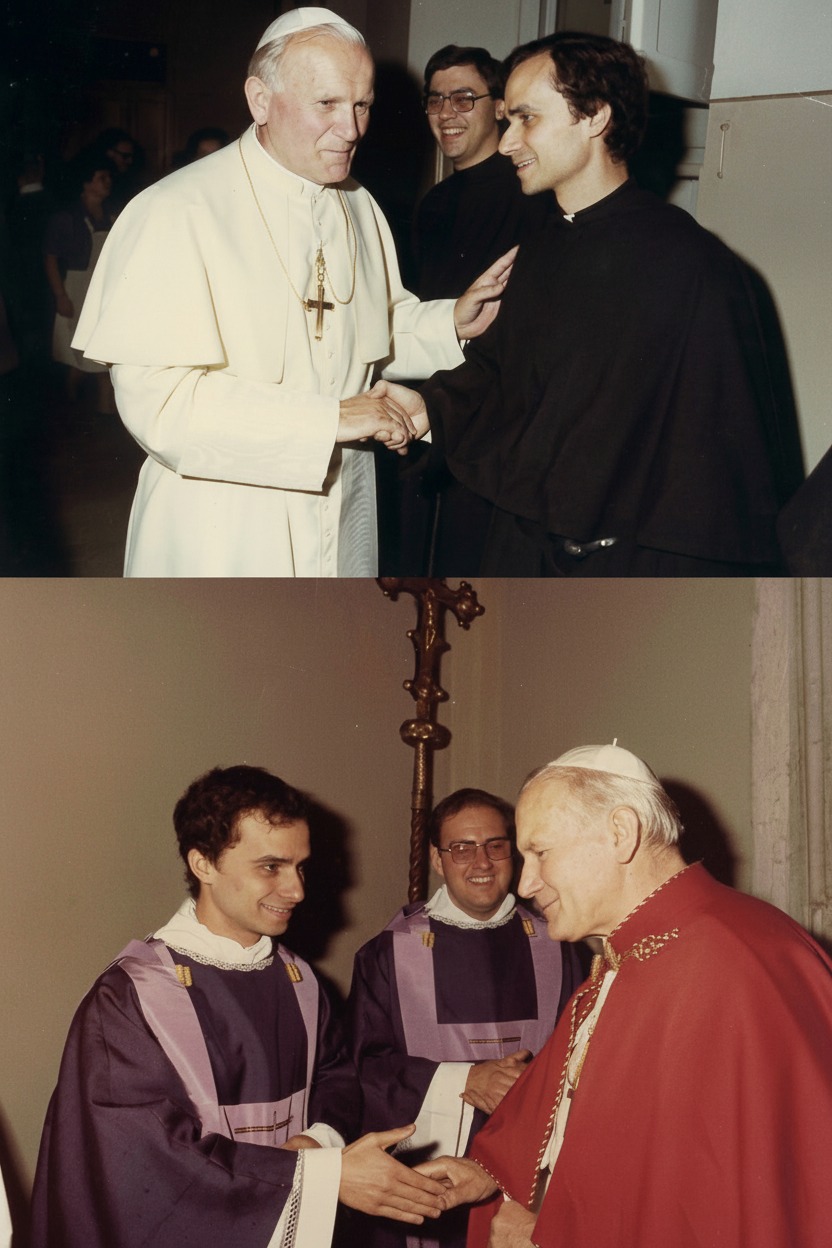 The young priest in this photo never imagined the Vatican would