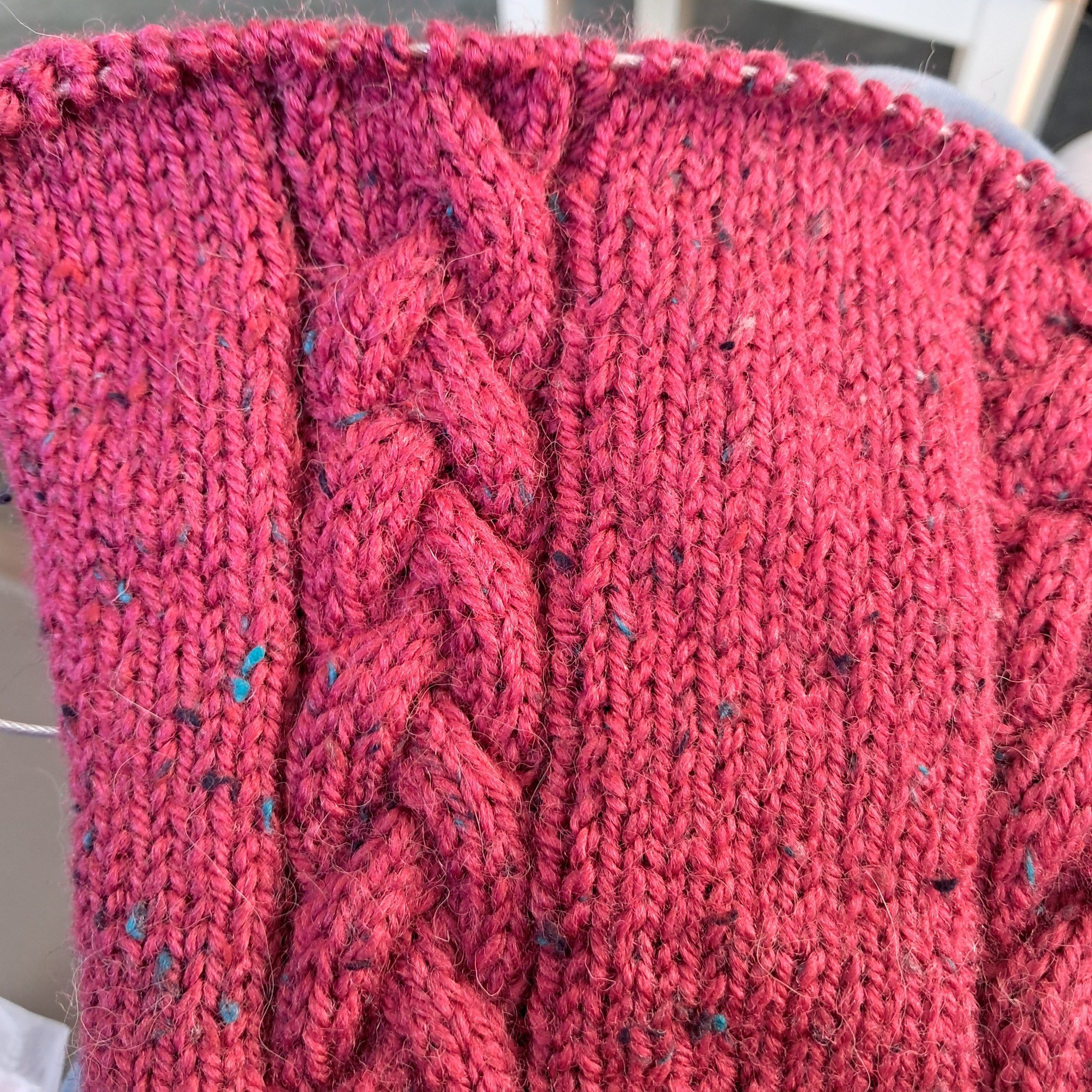 How to fix loose knit stitches before a cable?