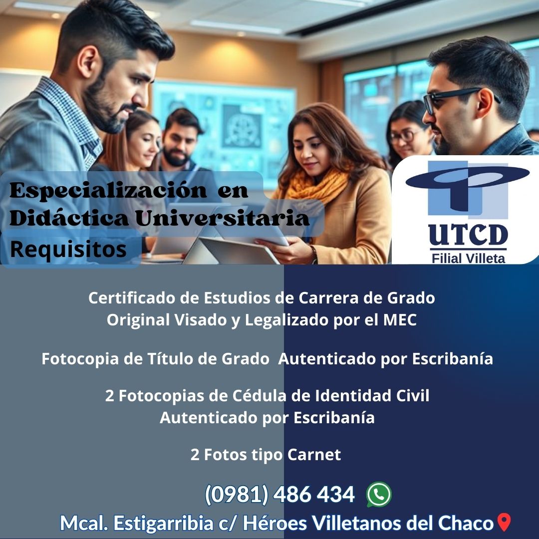 UTCD - 🎓 ¿Te gustaría ser docente universitario? ¡La UTCD te prepara ...