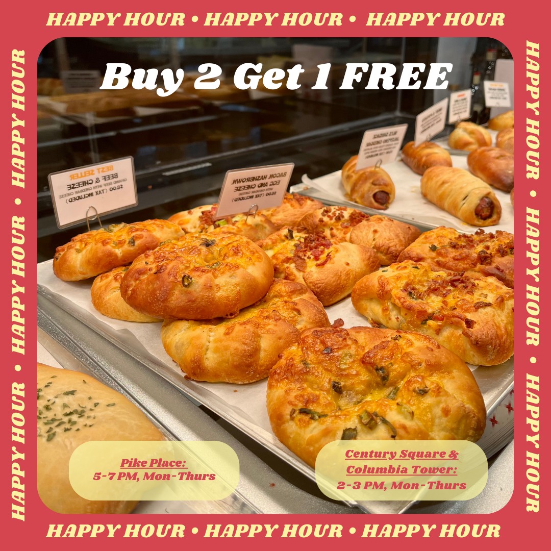 Happy Hour is back, Seattle! 🥐... - Piroshky Piroshky Bakery | Facebook