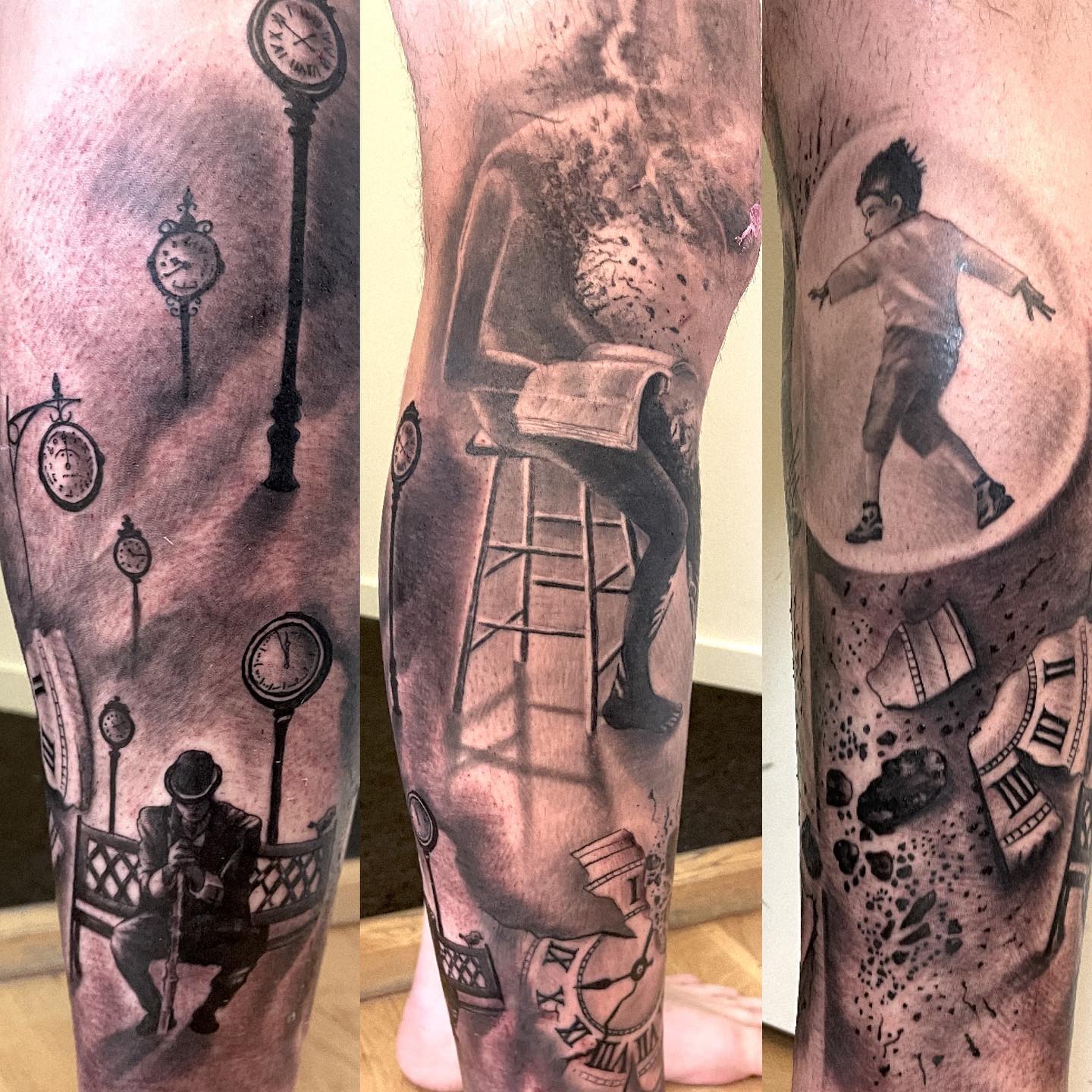 Ramon Mendoza - Tattoo Artist - Rozh leg sleeve is one step closer to ...