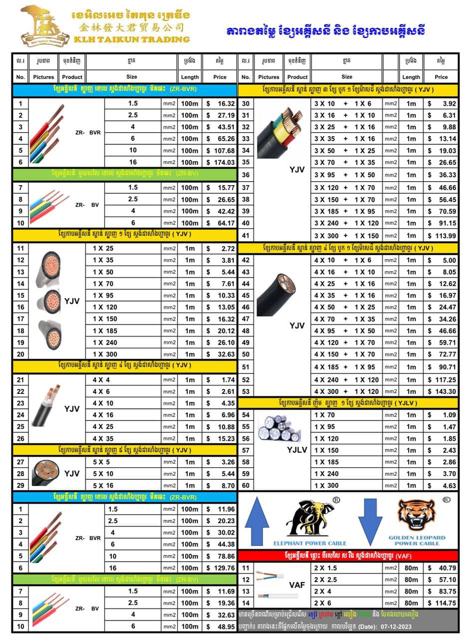 Elephant Power Cable Singapor Standard