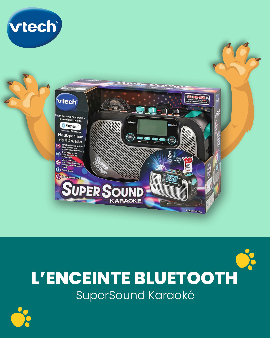 Karaoké Enfant DYNASONIC A29 - Avec 2 Microphones | Enceinte Bluetooth, Radio FM | Jouet Musical 3-15 Ans | Modèle Licorne