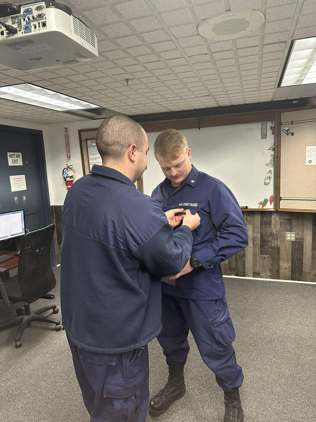 Congratulating BM3... - U.S. Coast Guard Station Juneau