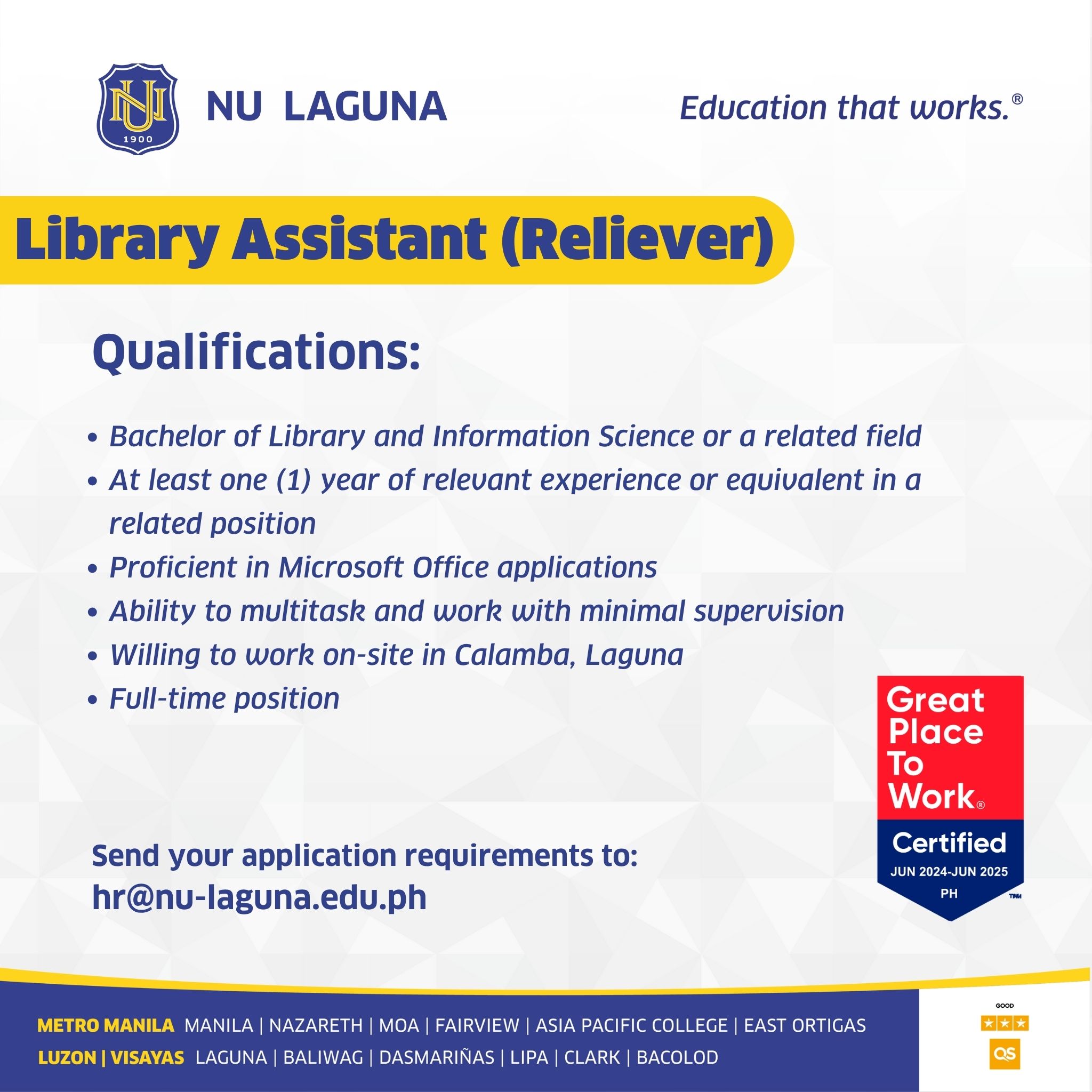 Careers at NU Laguna added a new photo. - Careers at NU Laguna