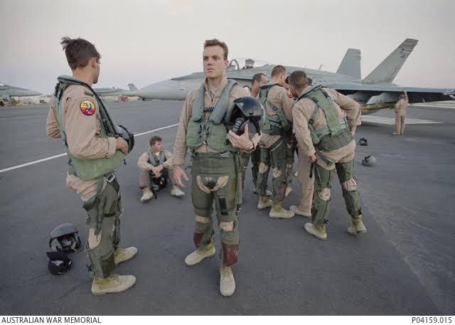 Australian - Pilots from 75 Squadron RAAF are welcomed back to Al Udeid ...