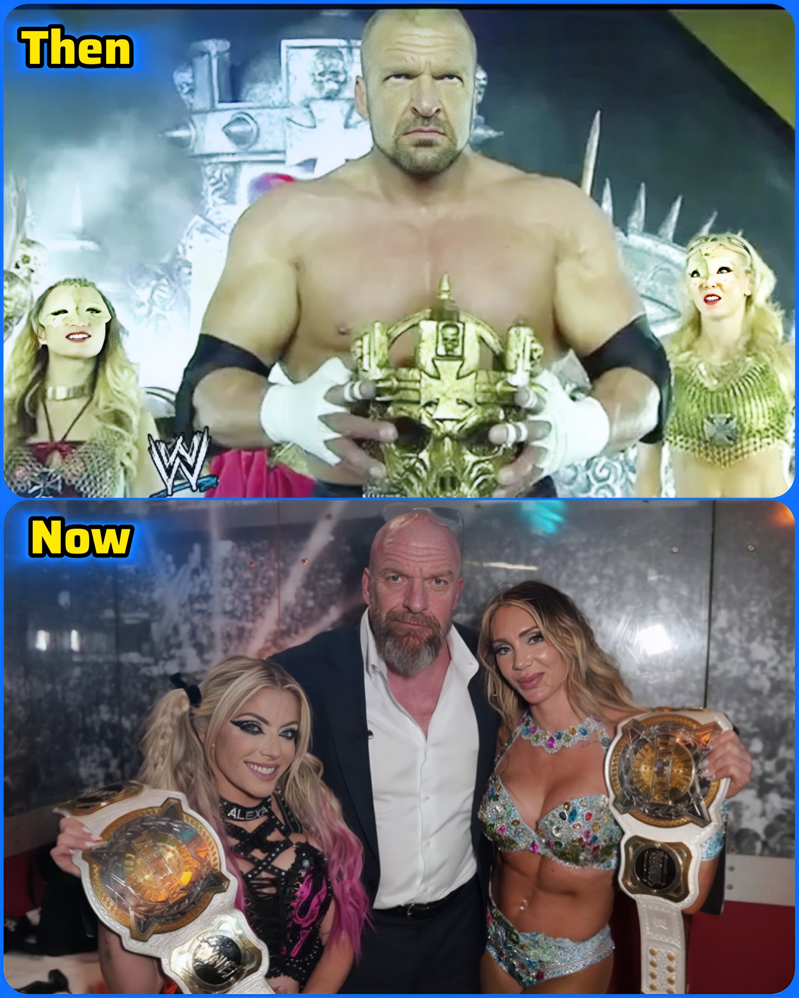 Alexa Bliss & Charlotte Flair with Triple H 🔥🔥🔥 From being side