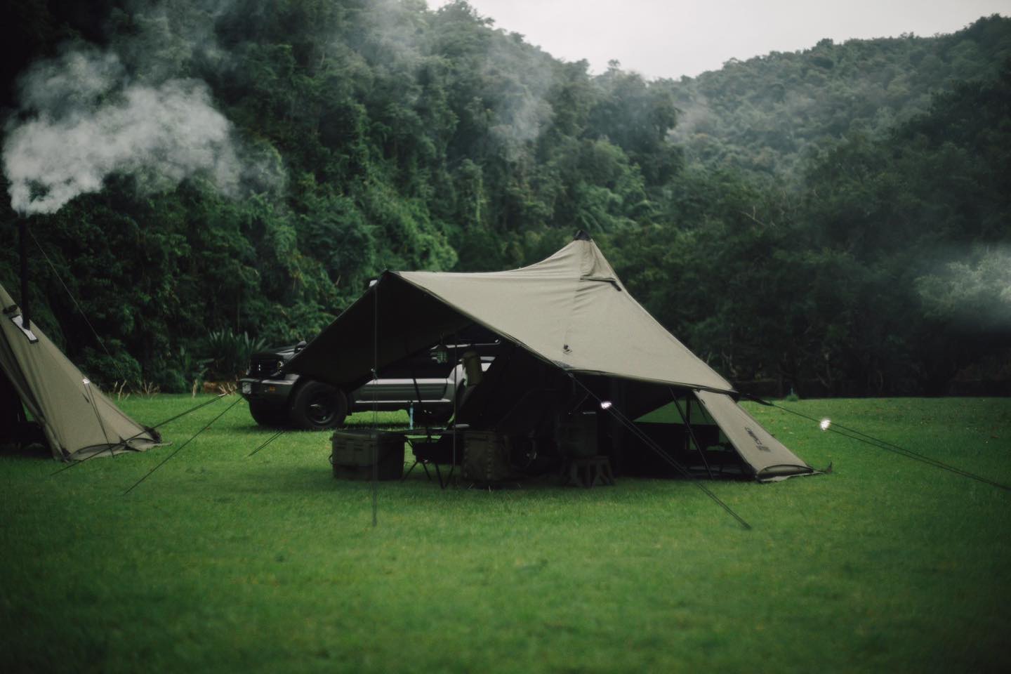 Unboxing and trial setup Onetigri Roc Shield Bushcraft Tent