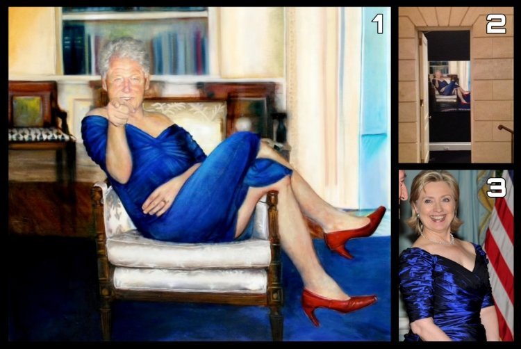 bill clinton in a blue dress Portrait Bumper Sticker Vinyl Decal Waterproof Window Sticker 5" : Automotive Bill Clinton painting found in