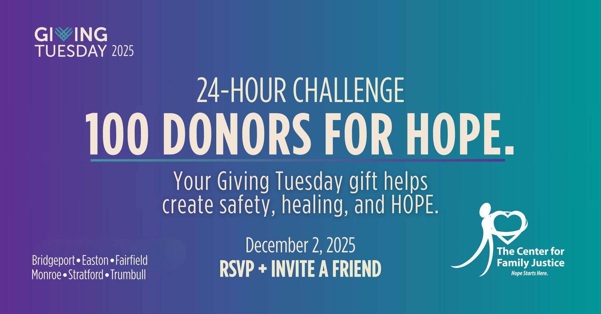 Giving Tuesday: 100 Donors for HOPE! (24-Hour Challenge)