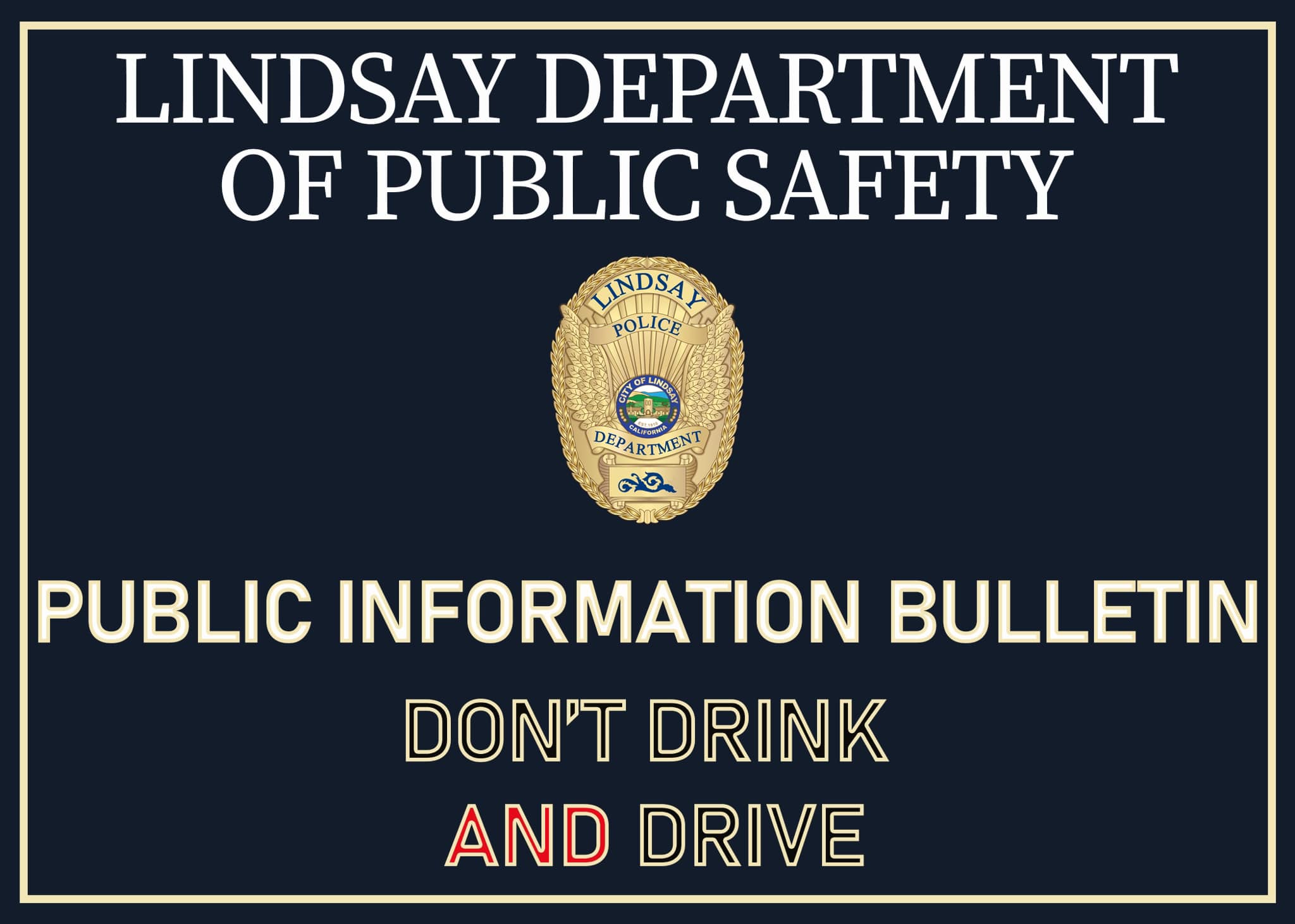 Public Information Bulletin... - City of Lindsay - California | Facebook