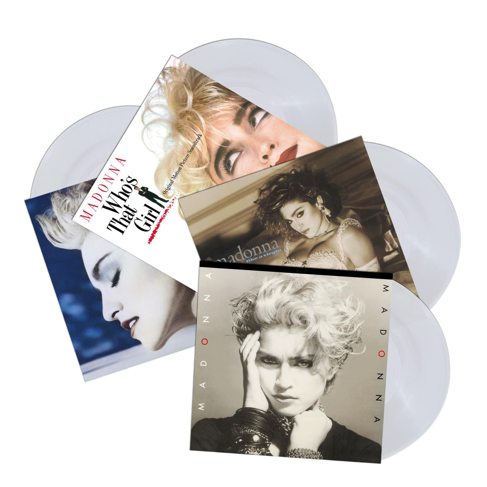 MADONNA PÅ CRYSTAL CLEAR VINYL Madonna (1983) Like a Virgin (1984 