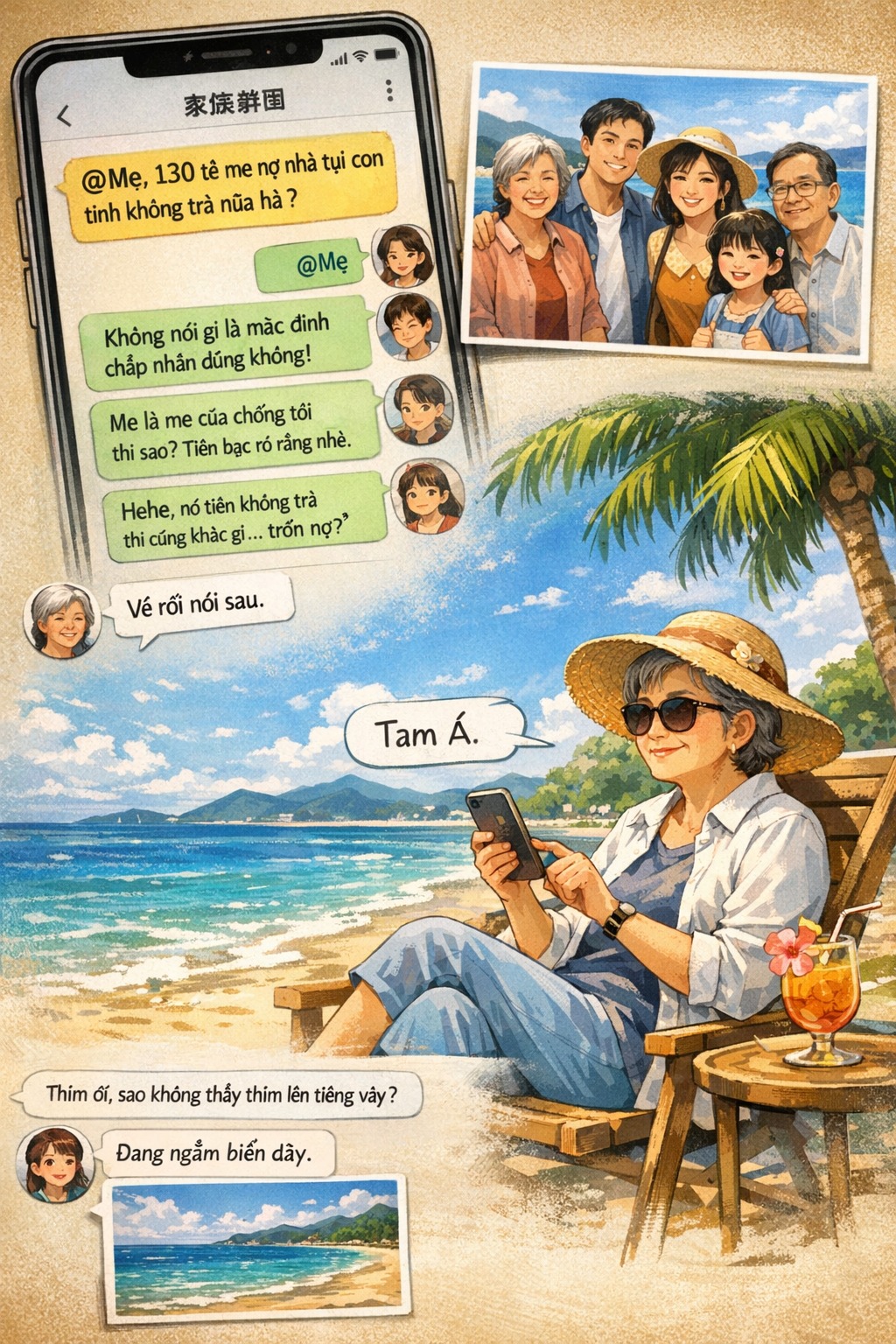 Mèo - Trong nhóm chat gia đình đang rôm rả bàn chuyện nghỉ Tết Dương ...