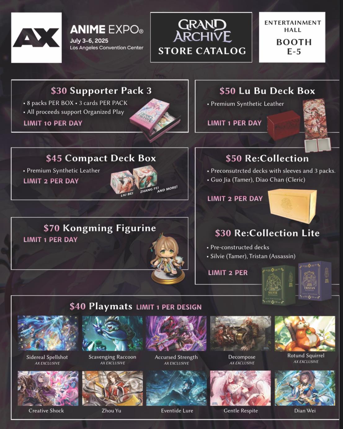 Grand Archive TCG at Anime Expo 2026 booth 1800 with Peer Beyond