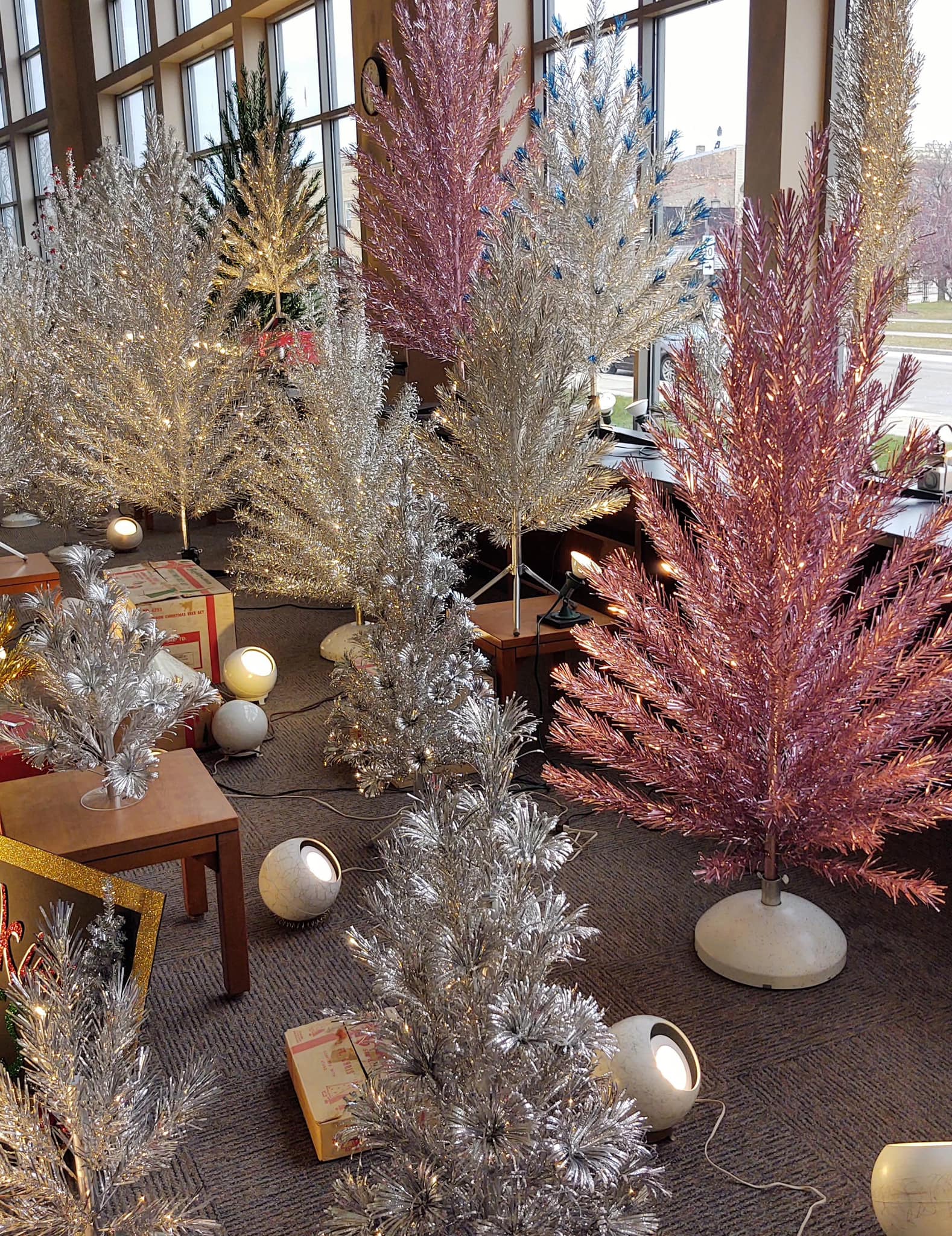 Manitowoc's Evergleams on Eighth aluminum Christmas tree exhibit
