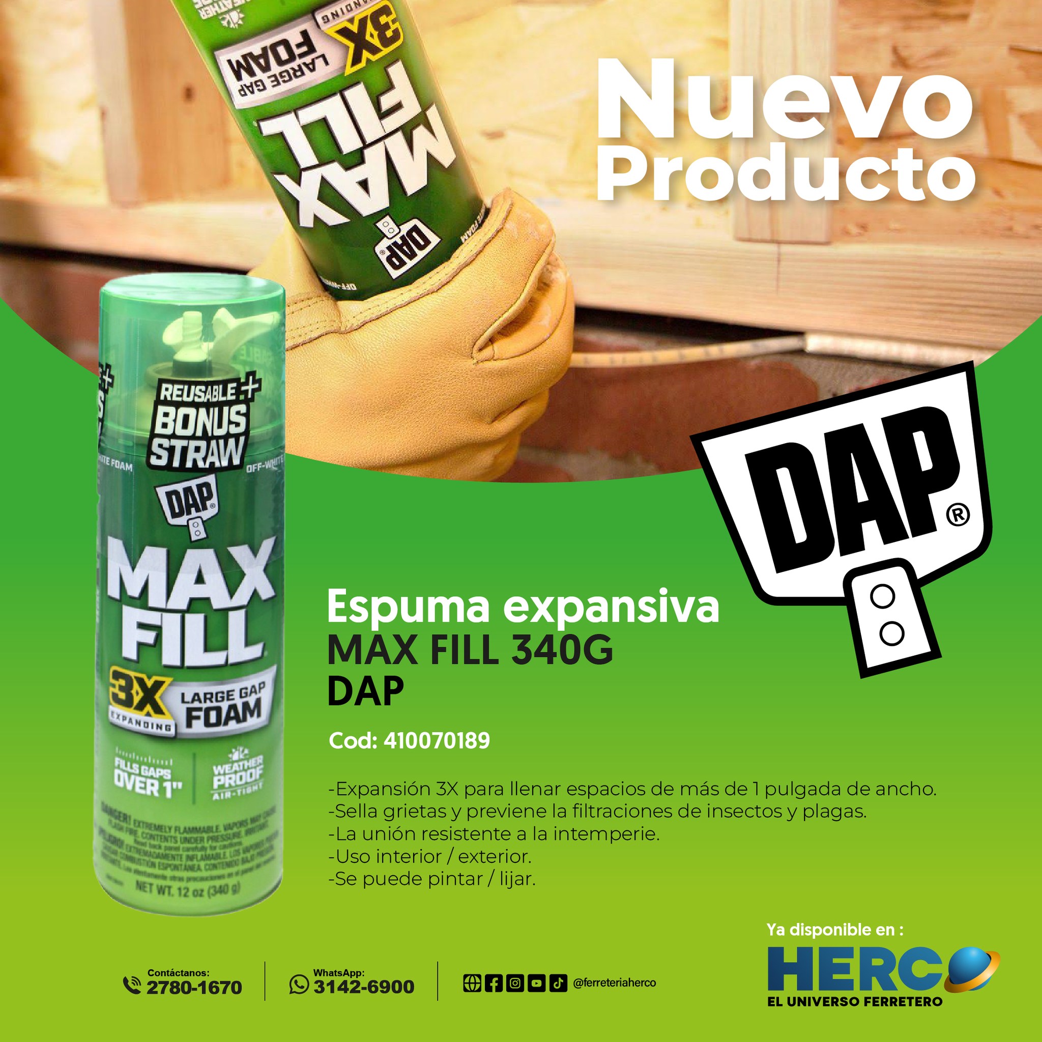 Max Fill™ de DAP® es un sellador de... - Ferreteria Herco | Facebook