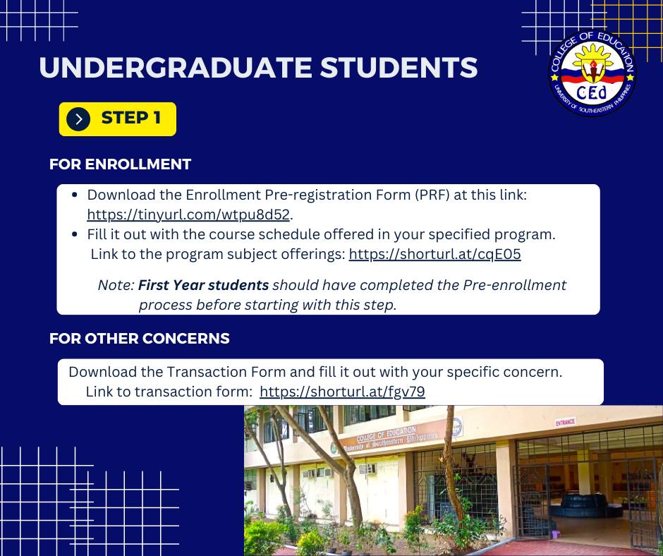 USeP - STEP 1 FOR ENROLLMENT: • Download the Enrollment Pre ...
