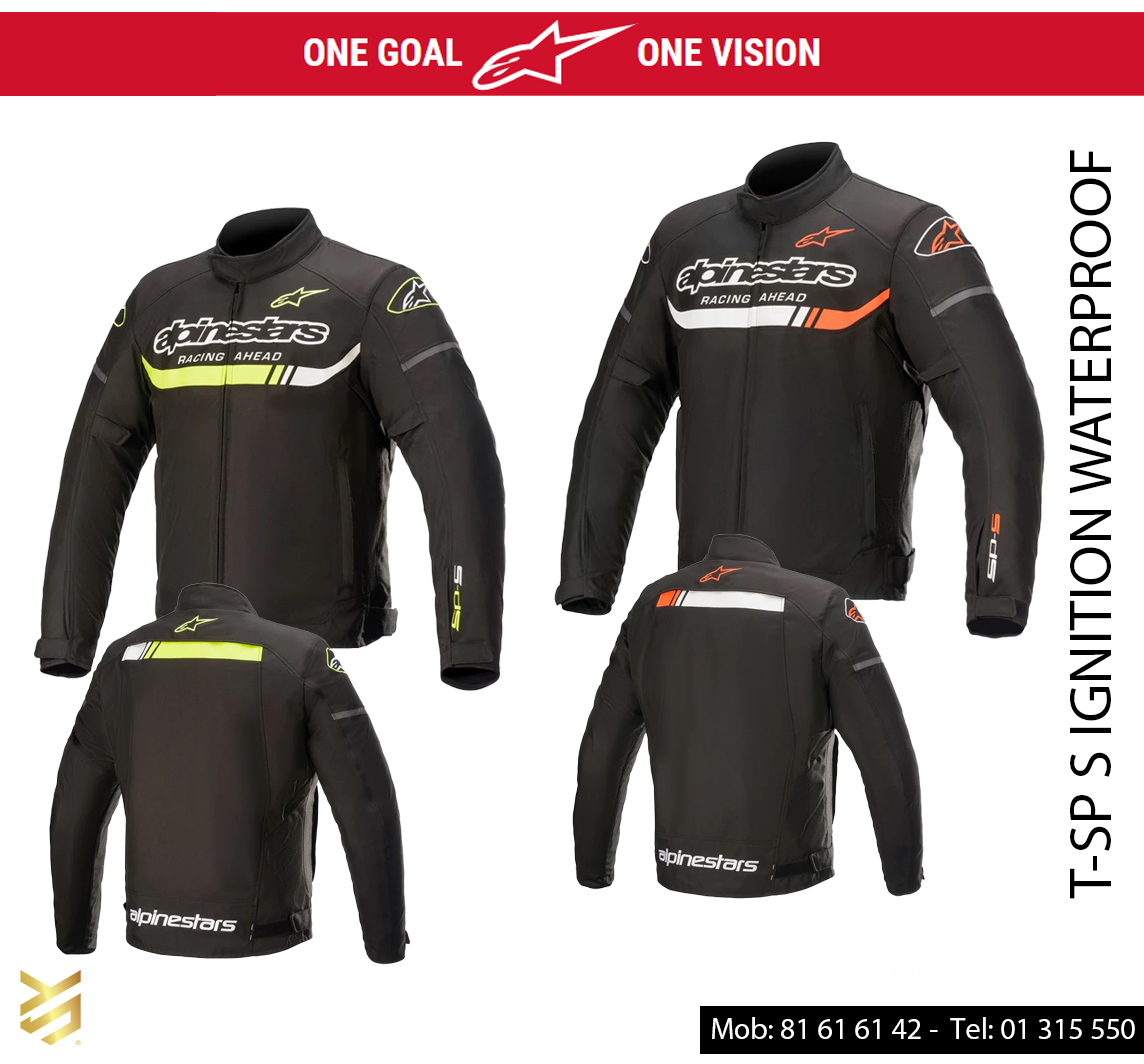 Alpinestars Gunner V2 WP Jacket - Black Bright Blue With abrasion