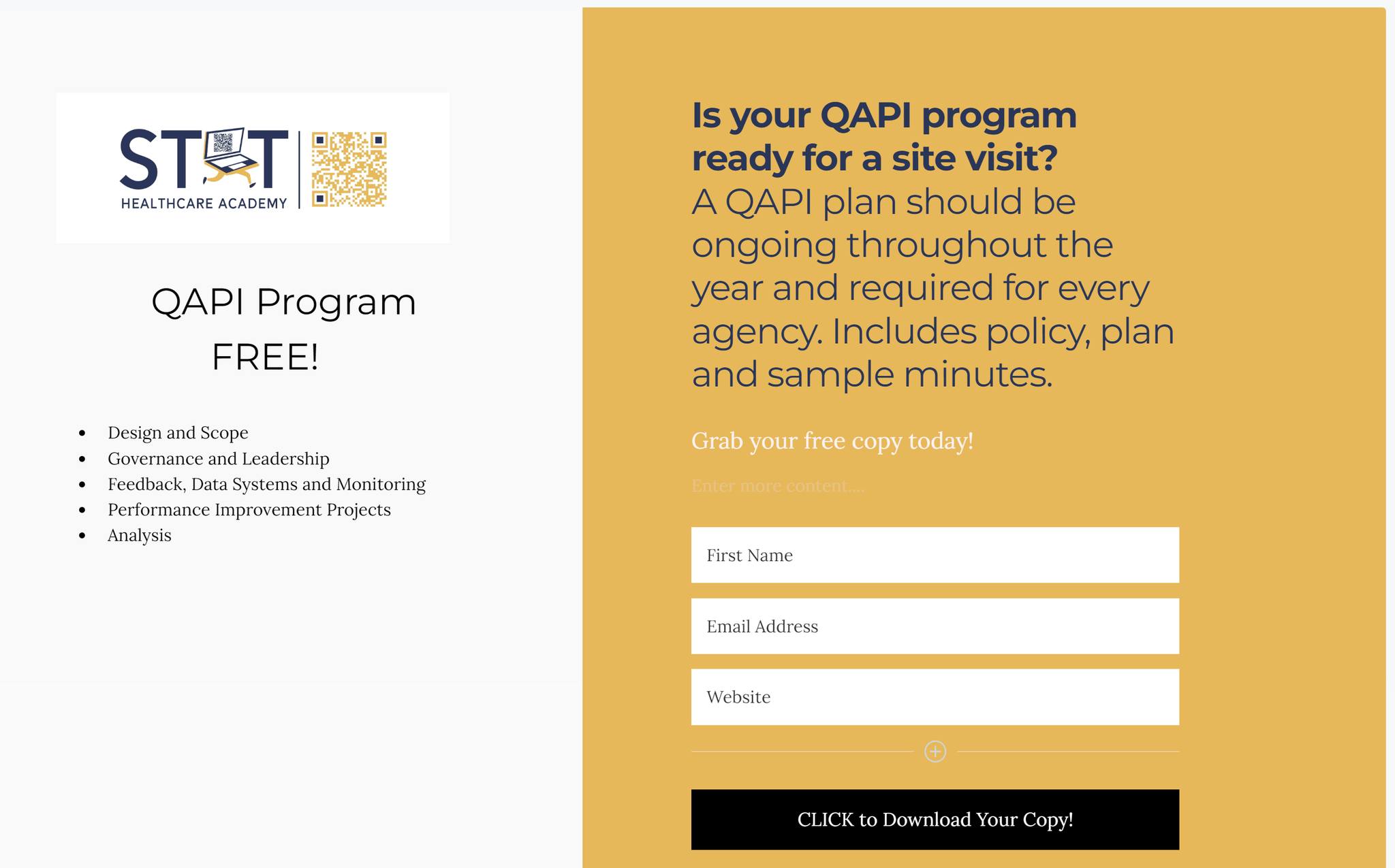 Every agency needs a QAPI policy... - STAT Healthcare Academy