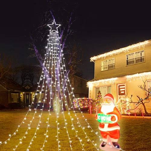 Luces LED Para Árbol De Navidad - 300 Cm, 8 Modos, Impermeables, Funcionan Con Batería, Ideales Para Interior Y Exterior