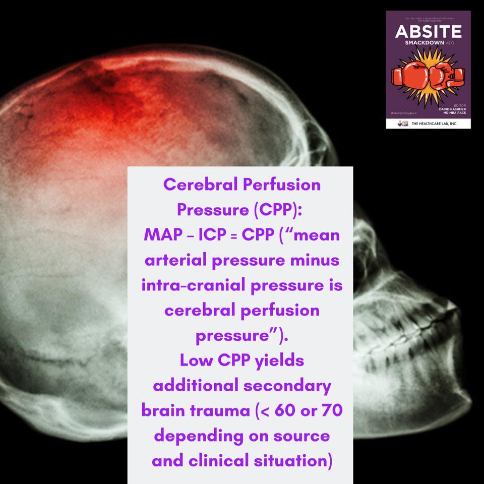 Cerebral Perfusion Pressure (CPP): MAP... - Absite Smackdown