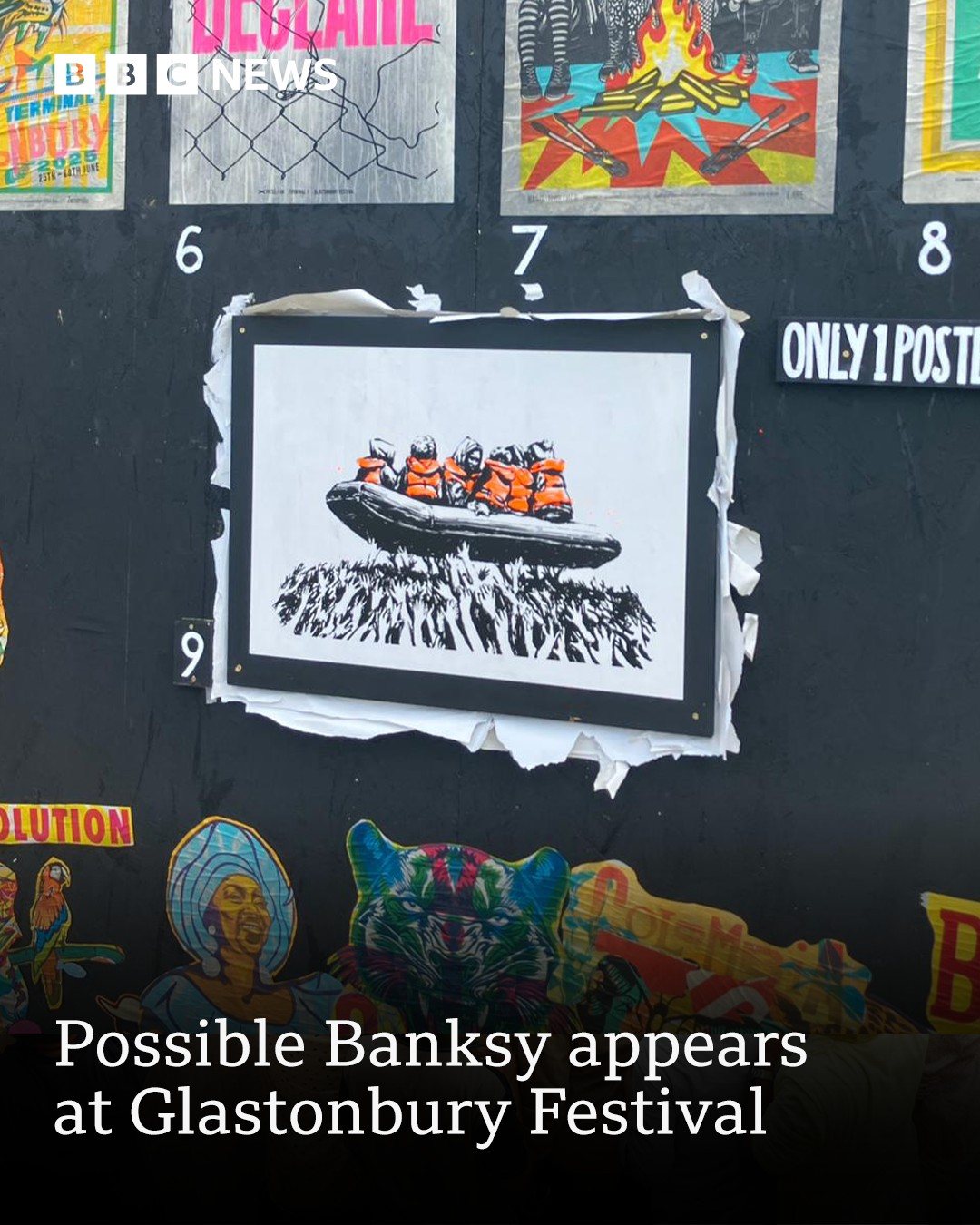 BBC - Is there a #Banksy at Glastonbury? A painted board has appeared ...