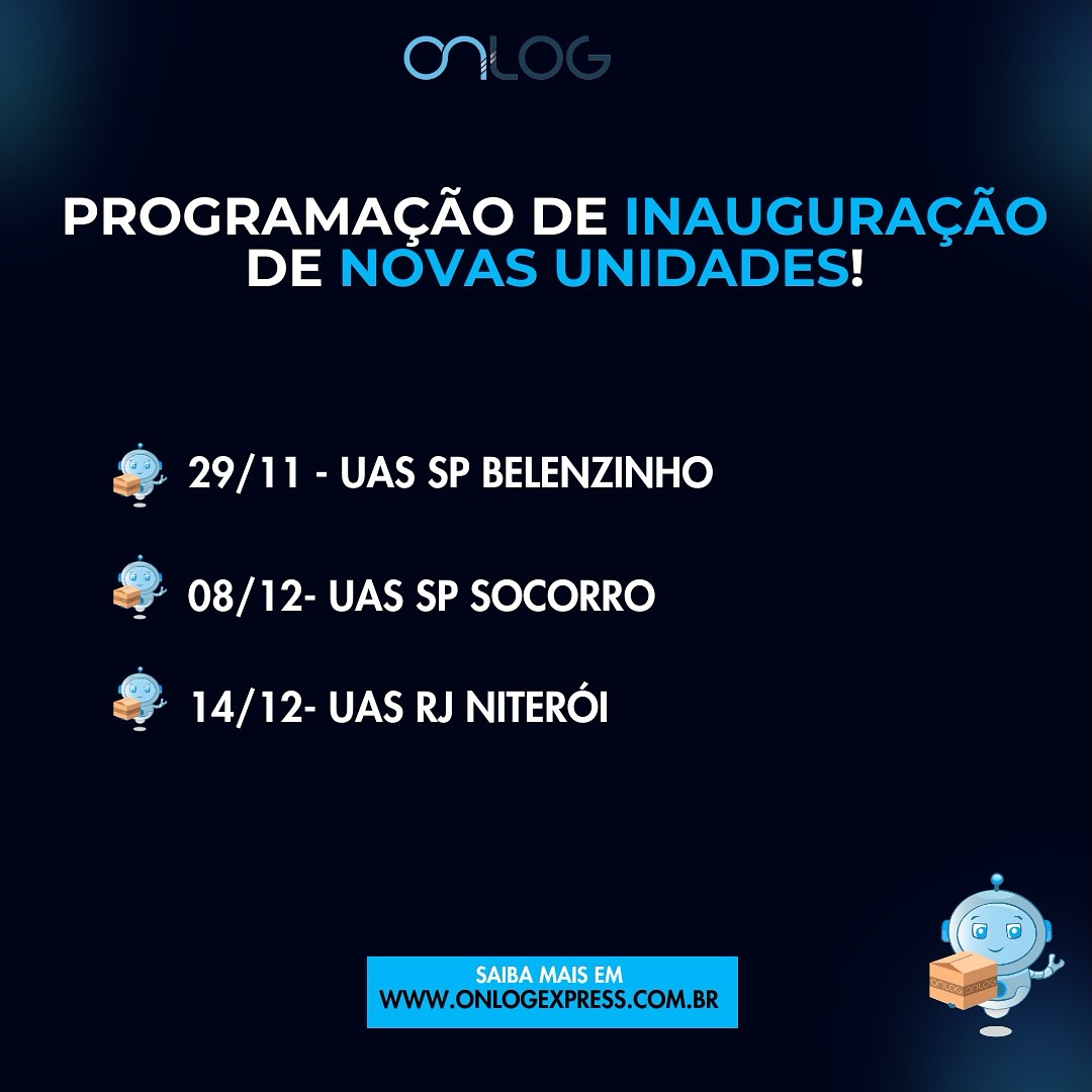 Onlog - E vem mais unidades por ai 🎉🎉 Confiram a programação de ...