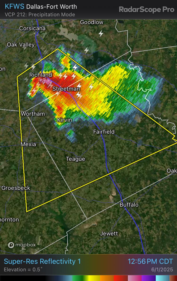 Storm - An isolated supercell has formed along I-45 and is showing a ...