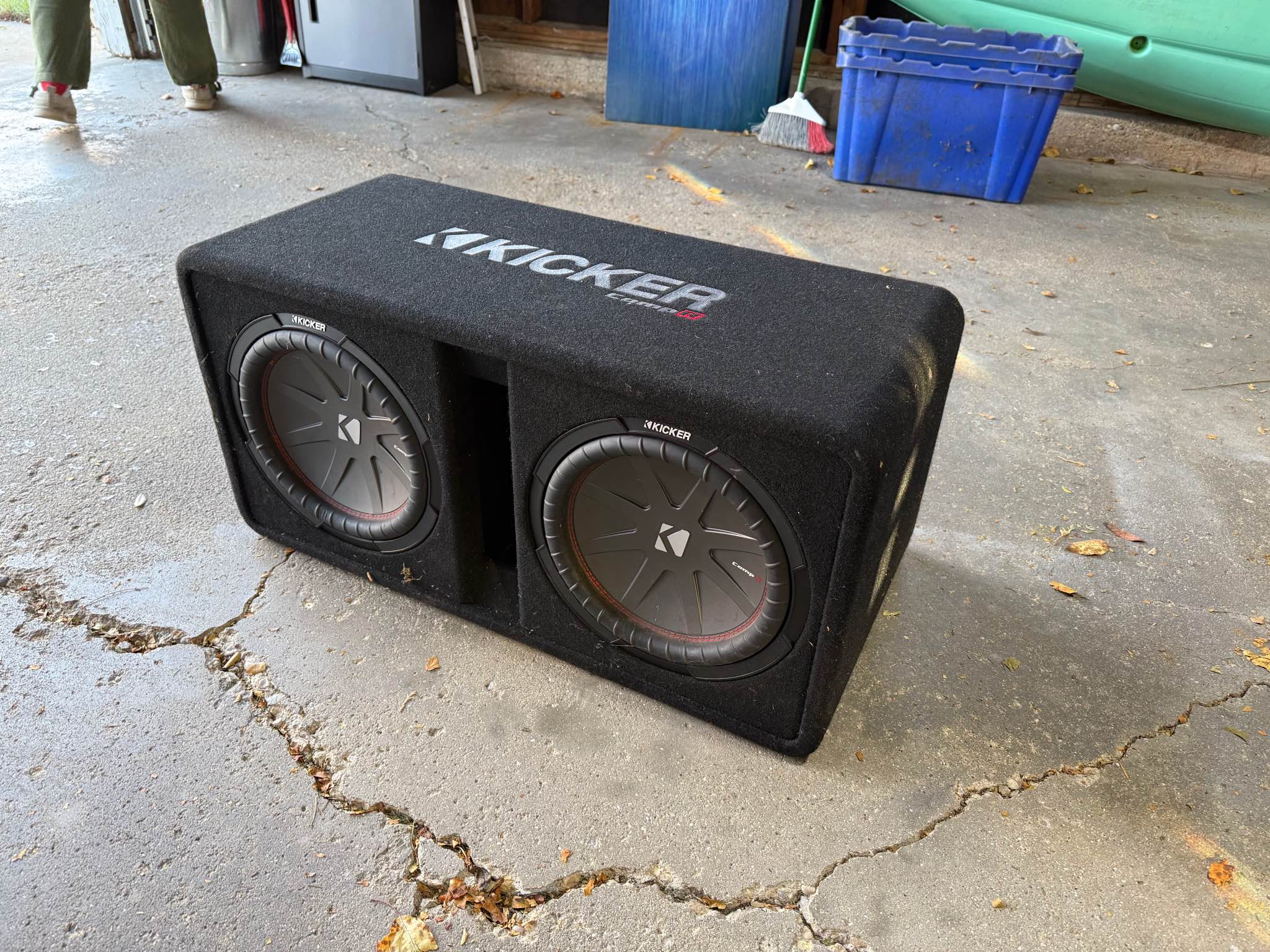 2 12” kicker comp R subwoofers in ported box. Amp included - Subwoofers ...