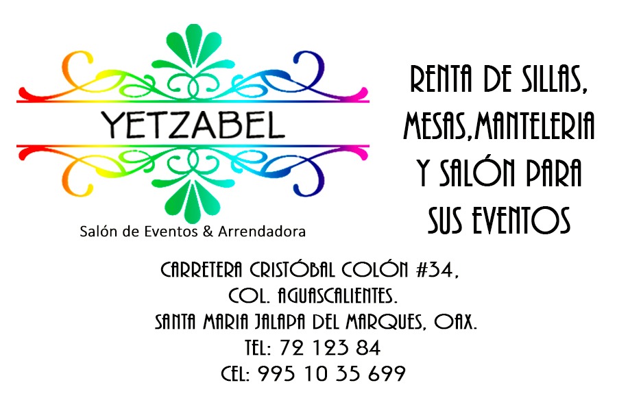 Salón de Eventos y Arrendadora Yetzabel | Santa María Jalapa del Marqués