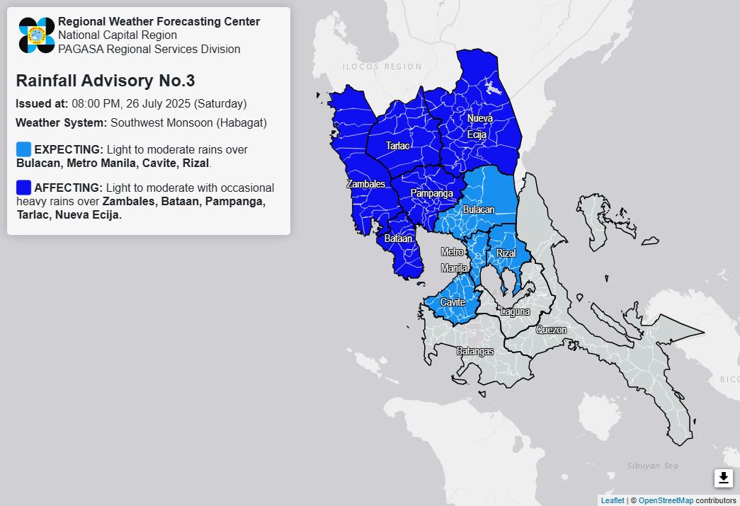 PAGASA-National - Rainfall Advisory No. 3 #NCR_PRSD Weather System ...