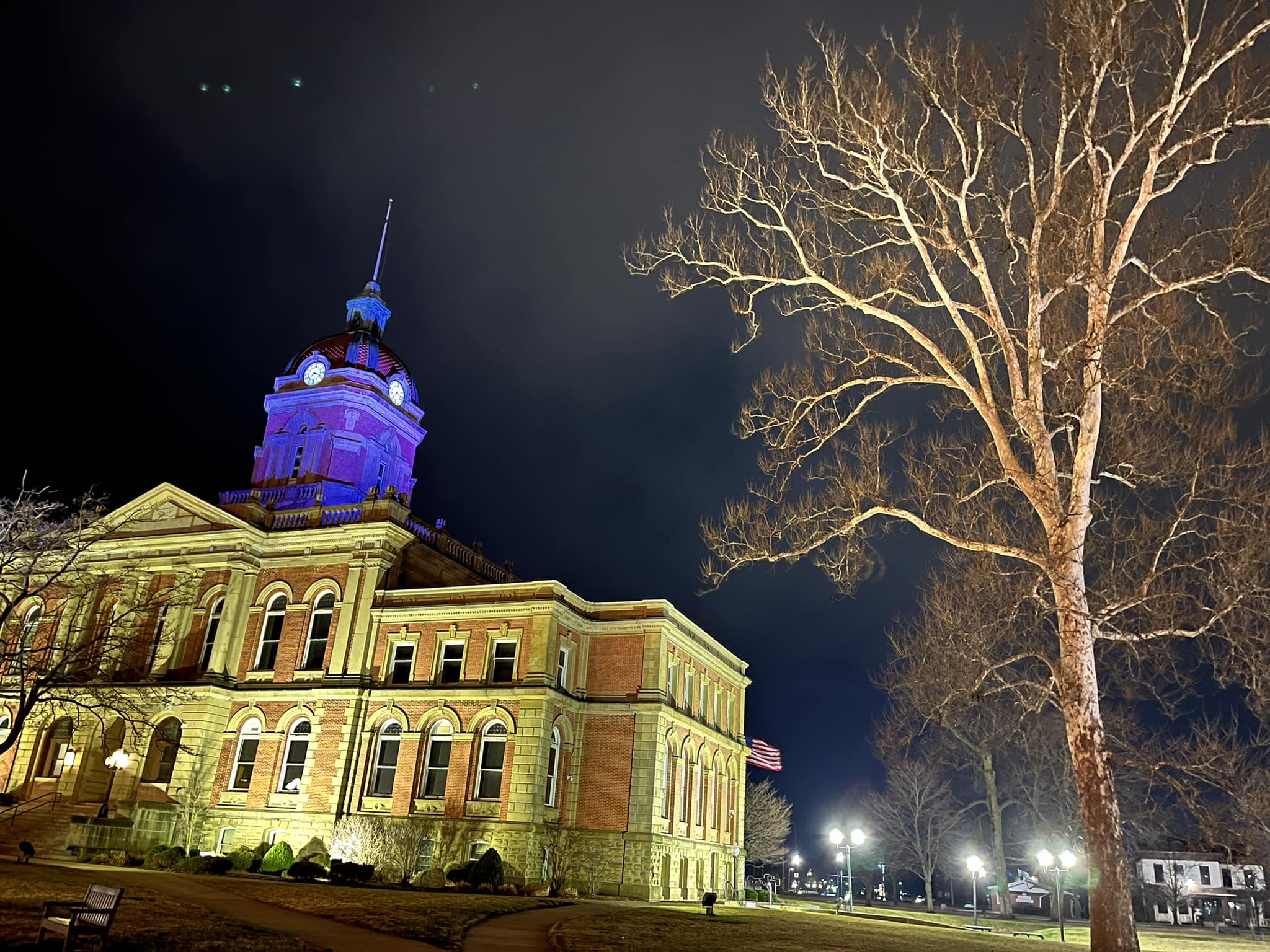 The Tower Tree, growing out of the courthouse tower at Greensburg, IN.
