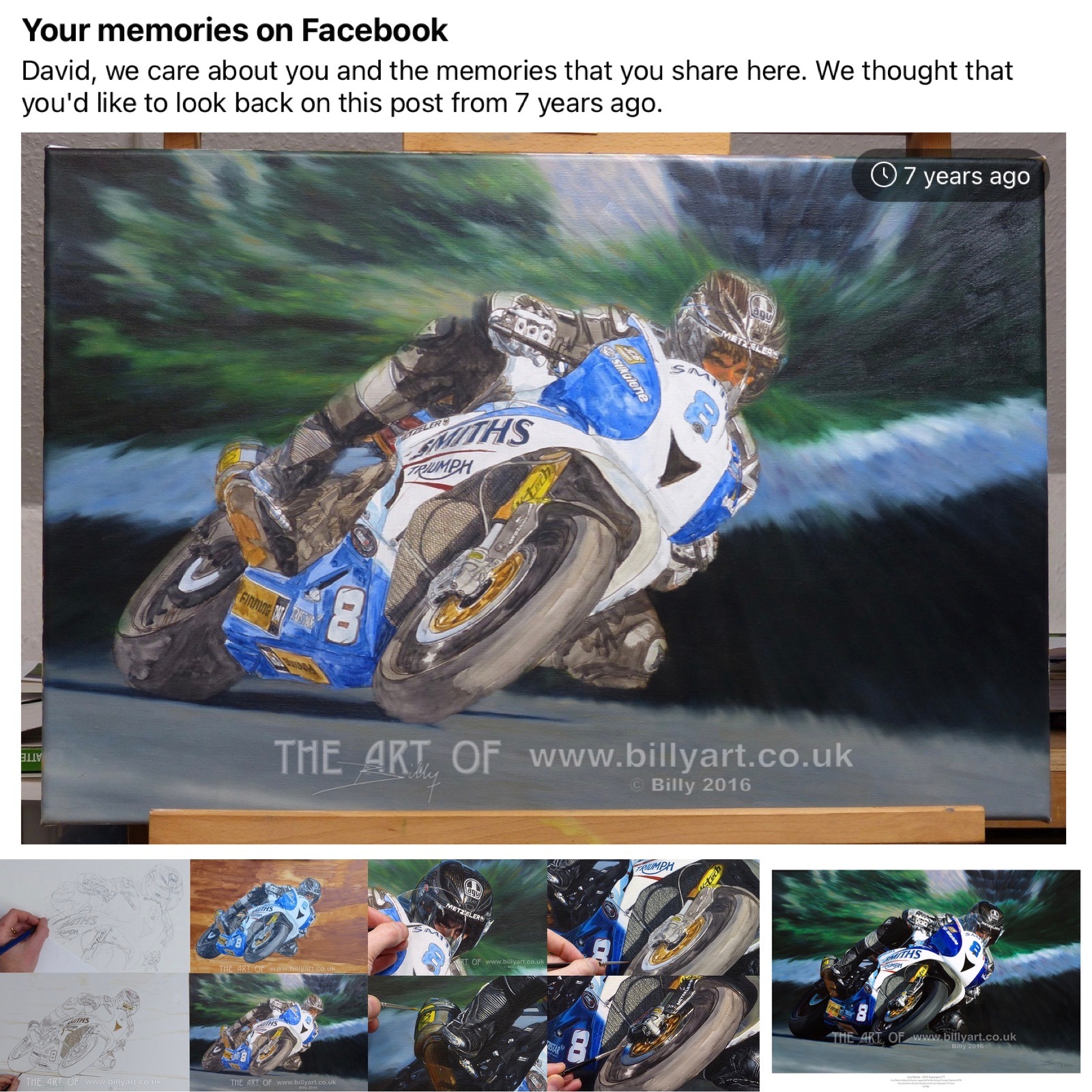 Love how this canvas of Guy Martin has turned out ❤️. 🏍️🏍️