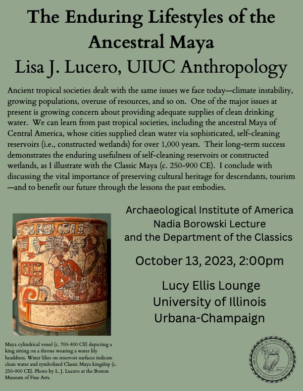 This Friday Professor Lisa J. Lucero will give the Archaeological ...