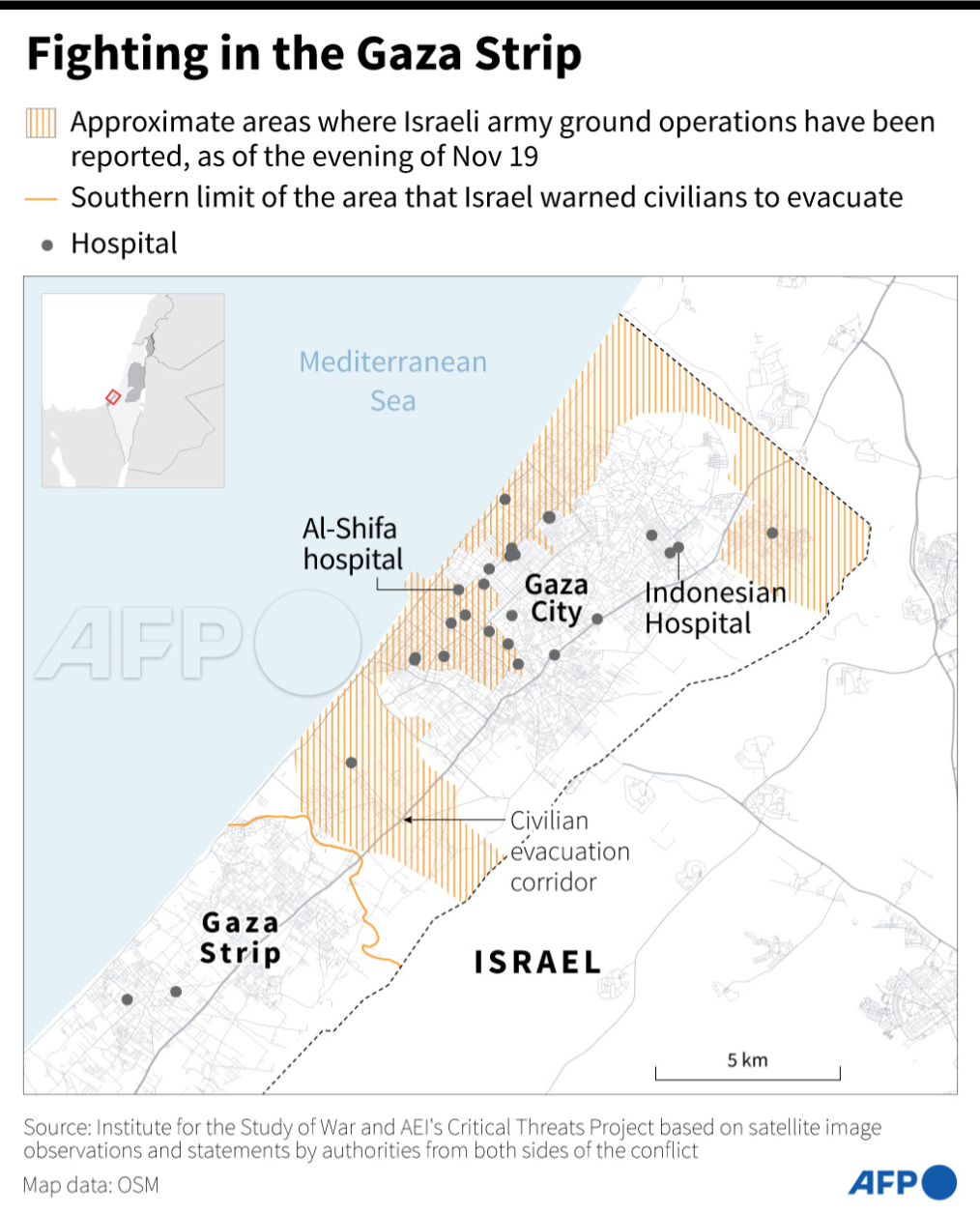 AFP - Map of the northern Gaza Strip with approximate zones where ...