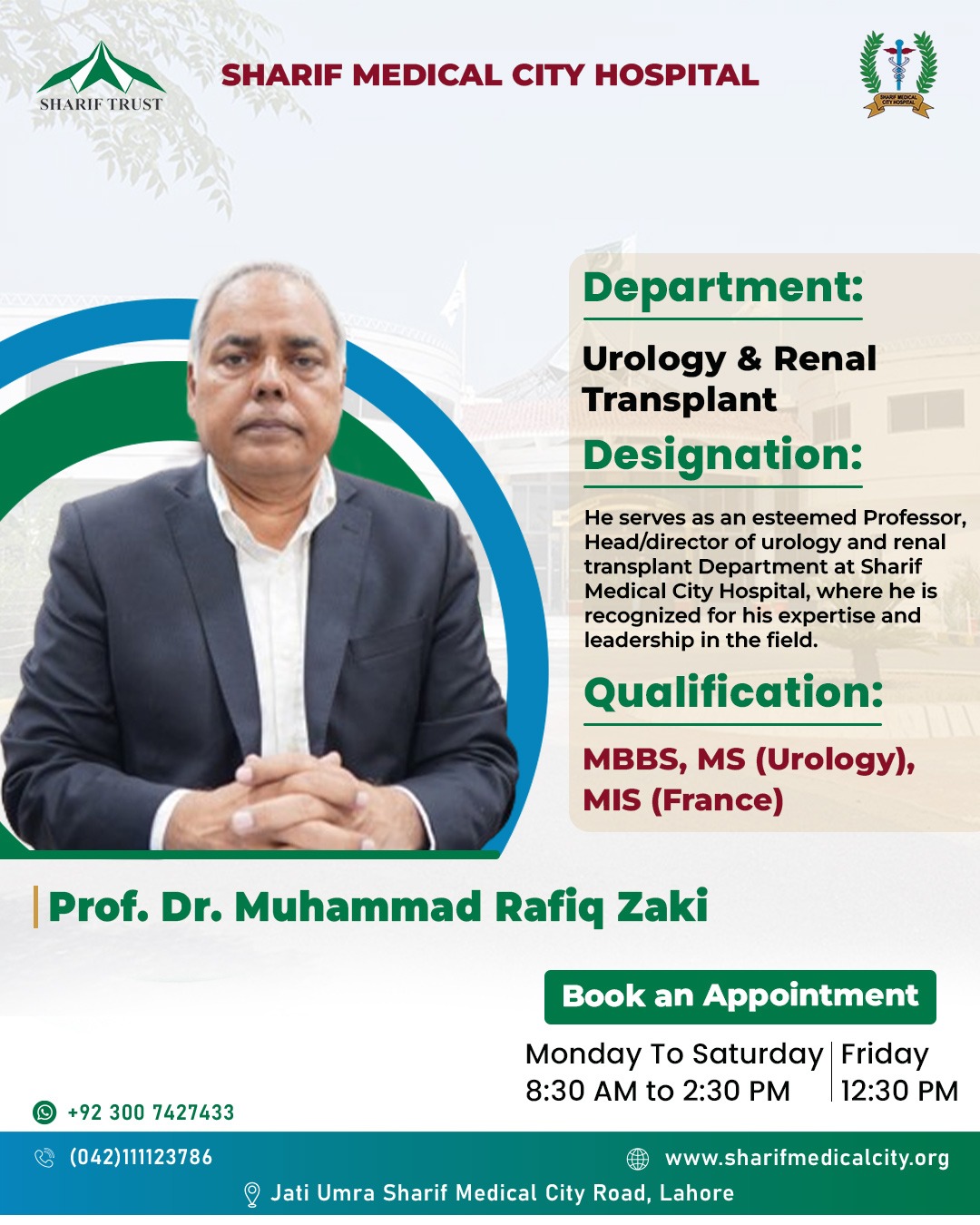 Sharif - Meet Prof. Dr. Muhammad Rafiq Zaki Renowned Professor & Head ...