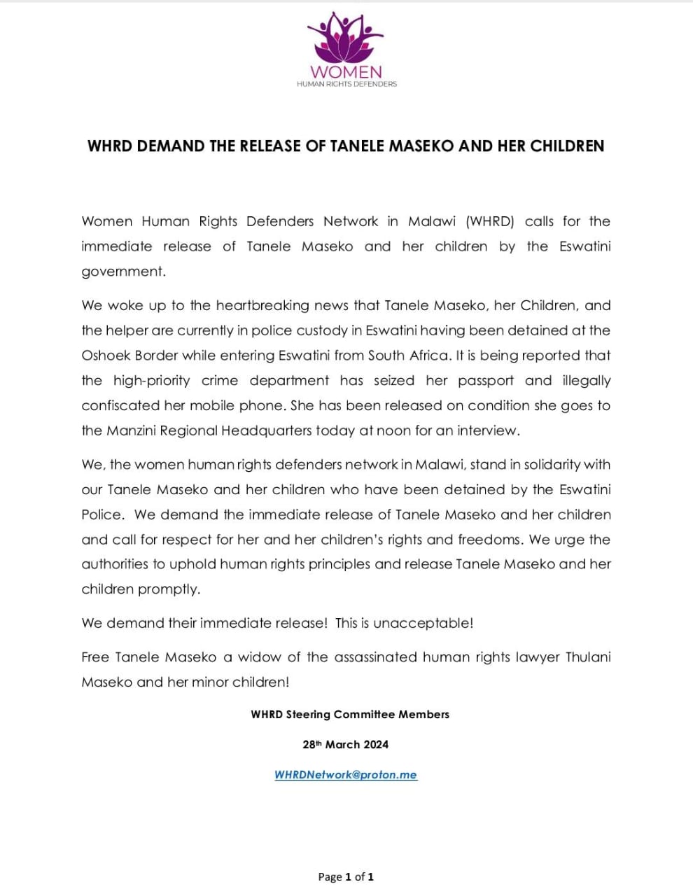 Malawi Women Human Rights Defenders in Malawi | Lilongwe