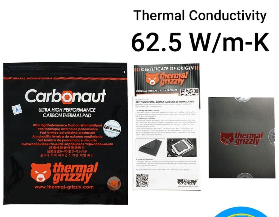 Thermal Grizzly Minus Pad 8 &ndash; 8 Pad Termici Ad Alte Prestazioni 30x30x0,5mm