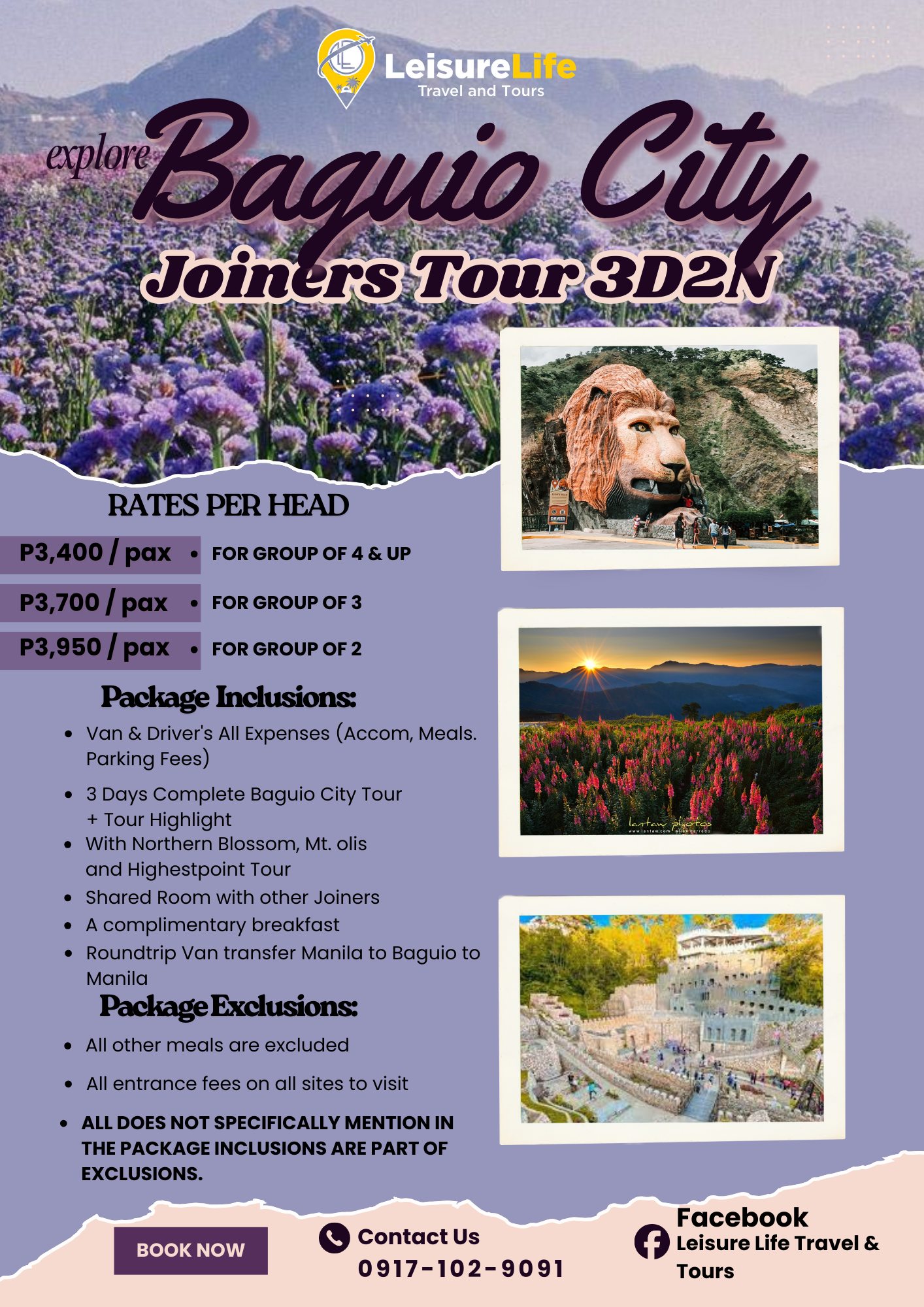 Leisure - Explore Baguio – Joiners Tour 3 Days / 2 Nights (3D2N) 🟡 ...
