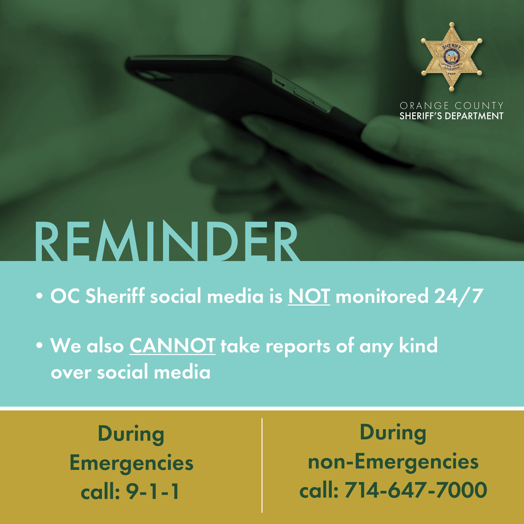 Our social media... - Orange County Sheriff's Department, CA | Facebook