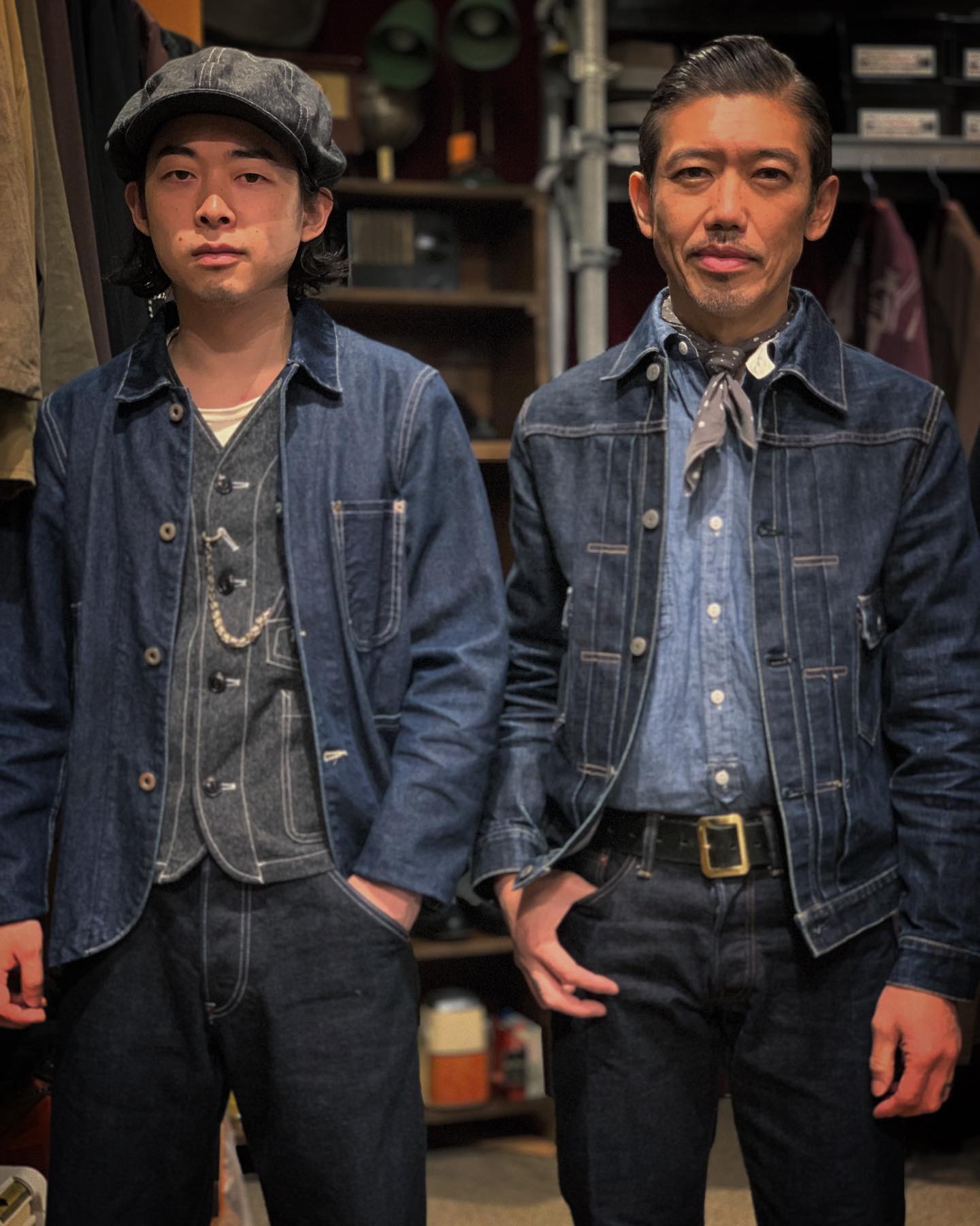Work Style & Vintage Style ⁡ ⁡Left Gold Rush Denim Jacket Gold 