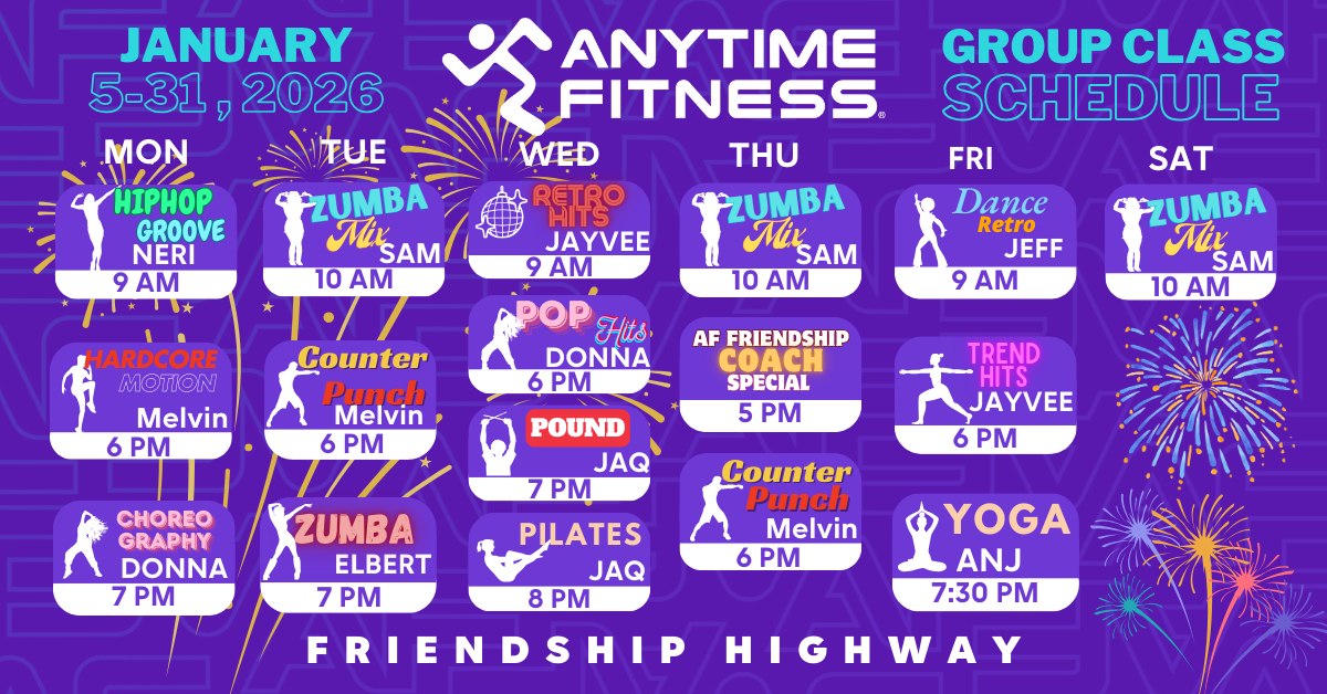 Anytime - 💜 Purple Warriors GX Schedule January 2026 💜 A brand new year ...