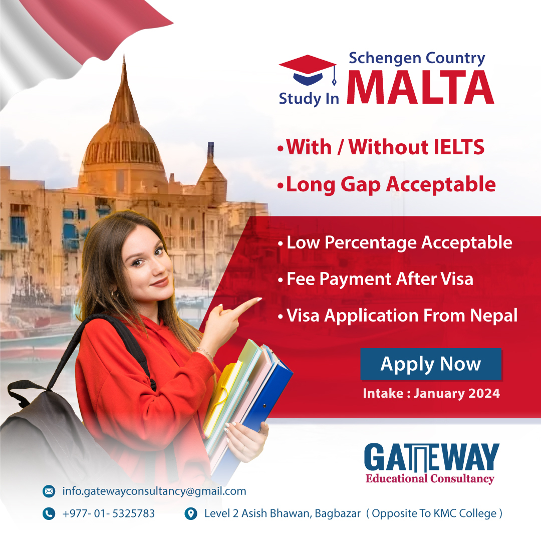 Gateway - STUDY IN SCHENGEN COUNTRY – MALTA Intake: January 2024 Low ...